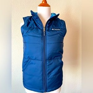 Boys, Navy blue, Columbia reversible vest, size L (14/16)